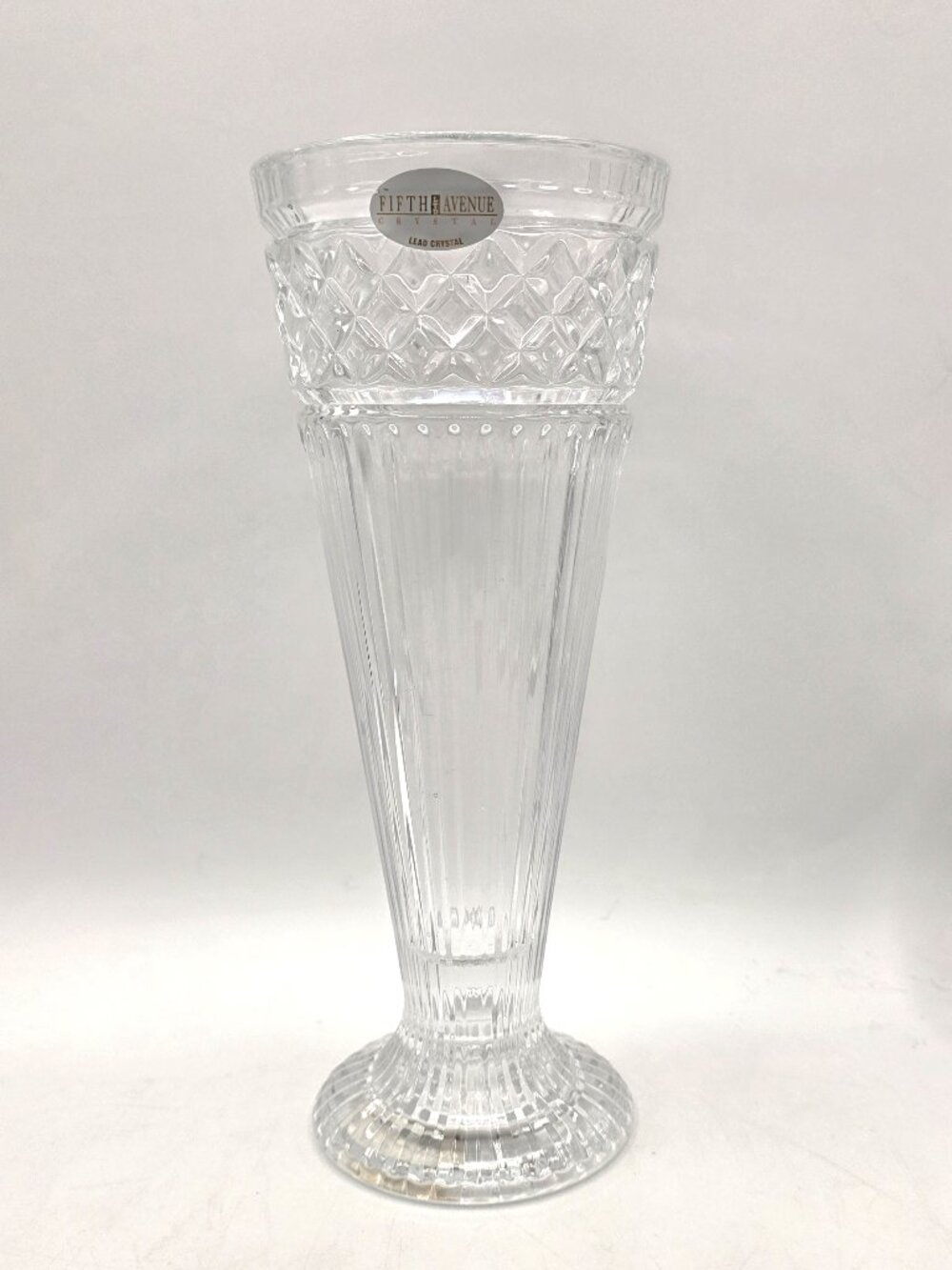 Vintage FIFTH AVENUE LTD Lead Crystal ‘Estate’ Reversible Vase -Candleholder 10"